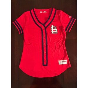 Majestic St. Louis Cardinals Baseball Jersey Womens Medium Red CoolBase ButtonUp